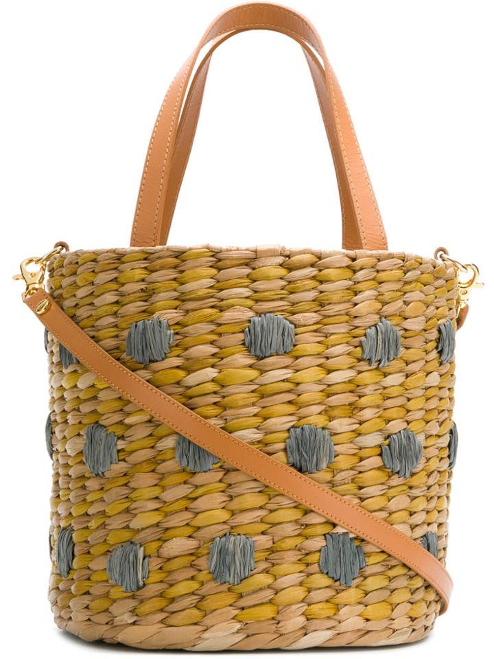 Aranaz Polka Woven Tote - Nude & Neutrals