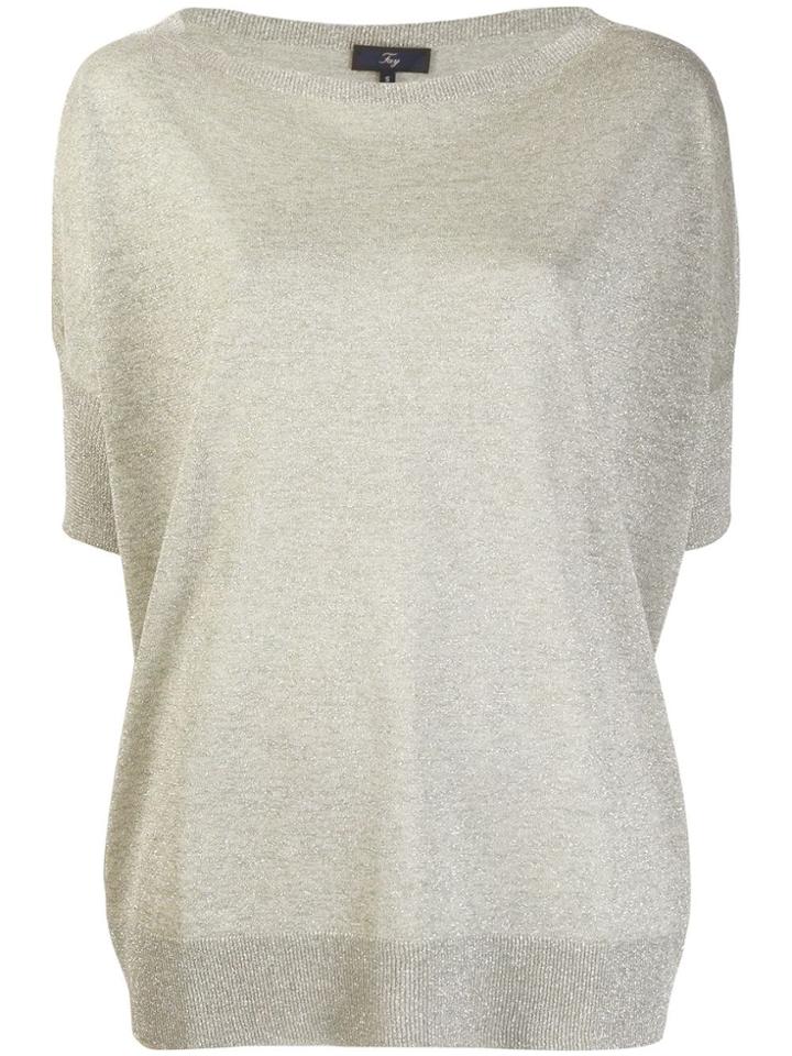 Fay Glittered Short Sleeve Jumper - Green