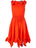 Msgm Knots Detail Dress, Women's, Size: 46, Yellow/orange, Cotton/spandex/elastane