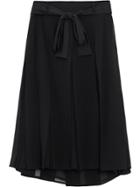 Burberry Tie-waist Pleated Georgette Skirt - Black