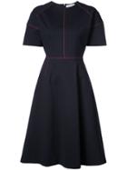 Jil Sander Contrast Stitched Midi Dress - Blue
