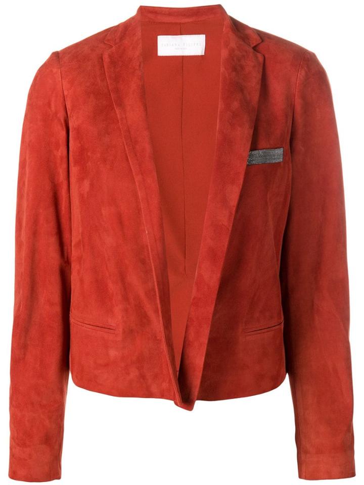 Fabiana Filippi Short Suede Jacket - Red