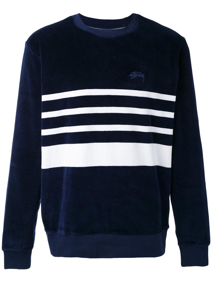Stussy - Striped Jumper - Men - Cotton/polyester - L, Blue, Cotton/polyester