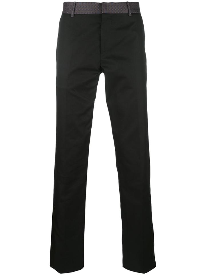 Alexander Mcqueen Printed Waistband Straight-leg Trousers - Blue