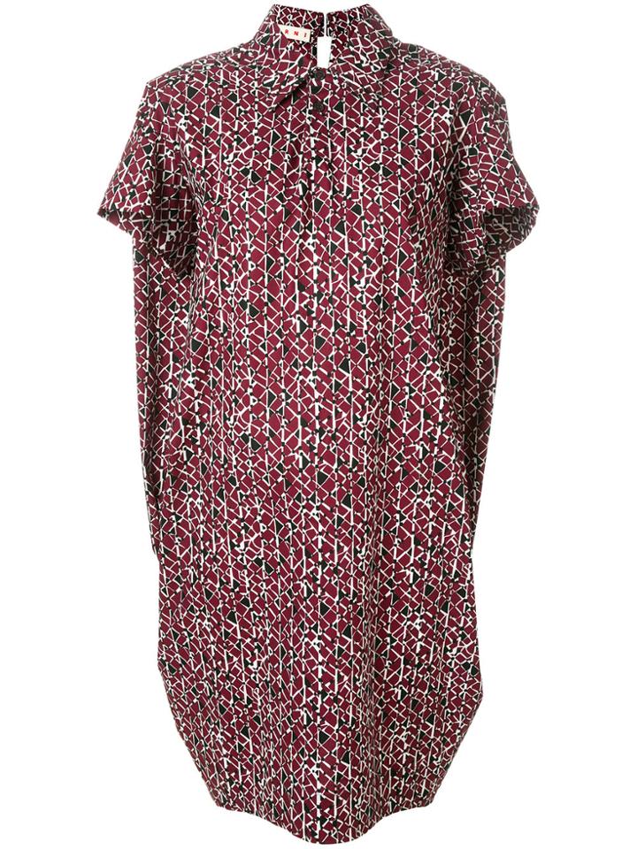 Marni Cosmos Shirt Dress - Red