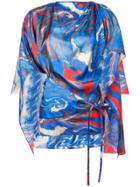 Rosie Assoulin Marble Printed Cape - Blue