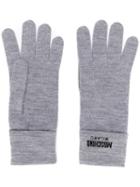 Moschino Logo Gloves - Grey