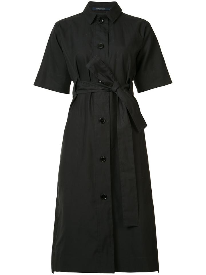Sofie D'hoore - Duo Belted Shirt Dress - Women - Cotton - 36, Black, Cotton
