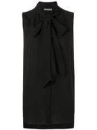 Alexander Mcqueen Pussy-bow Tank Top - Black
