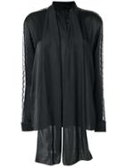Stella Mccartney Lace Panel Scarf Detail Shirt - Black