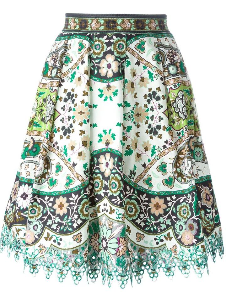 Etro Embroidered Hem A-line Skirt