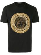 Versace Embroidered Sequin Medusa Motif T-shirt - Black