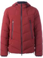 Armani Jeans Hooded Zipped Jacket, Men's, Size: 52, Red, Polyamide/spandex/elastane/polyester/polyamide
