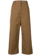 Prada Cropped Woven Trousers - Brown