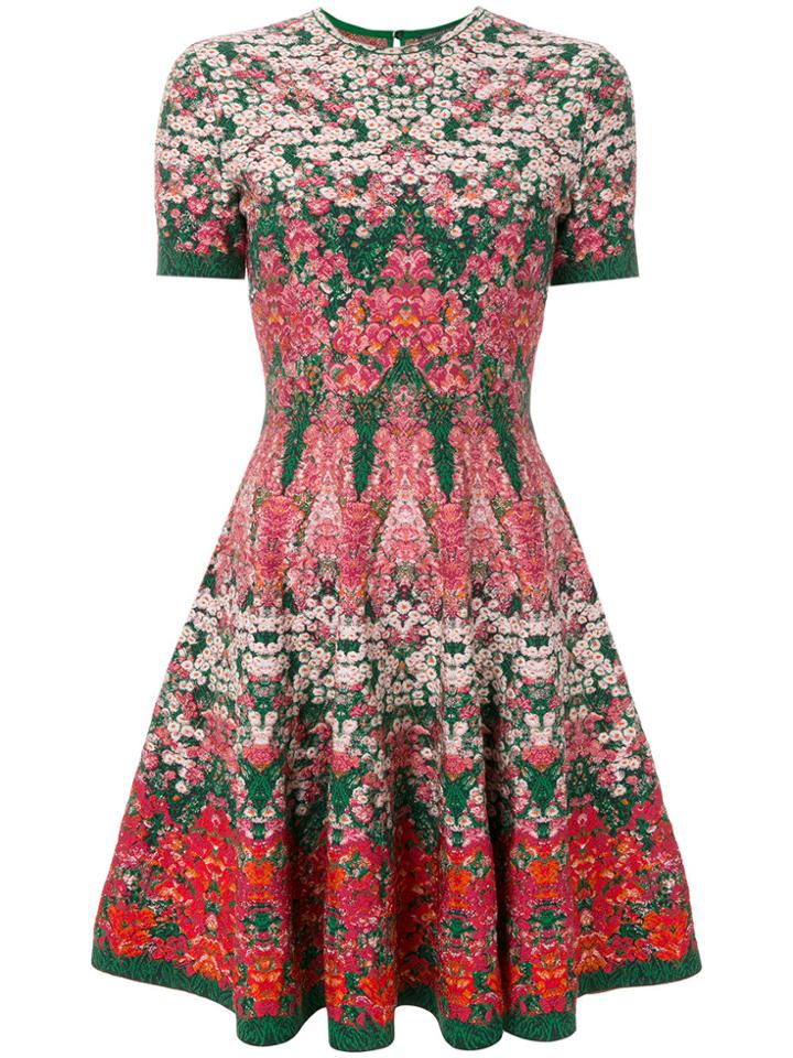 Alexander Mcqueen Floral Printed Dress - Green