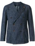 Tagliatore Double Breasted Denim Jacket - Blue