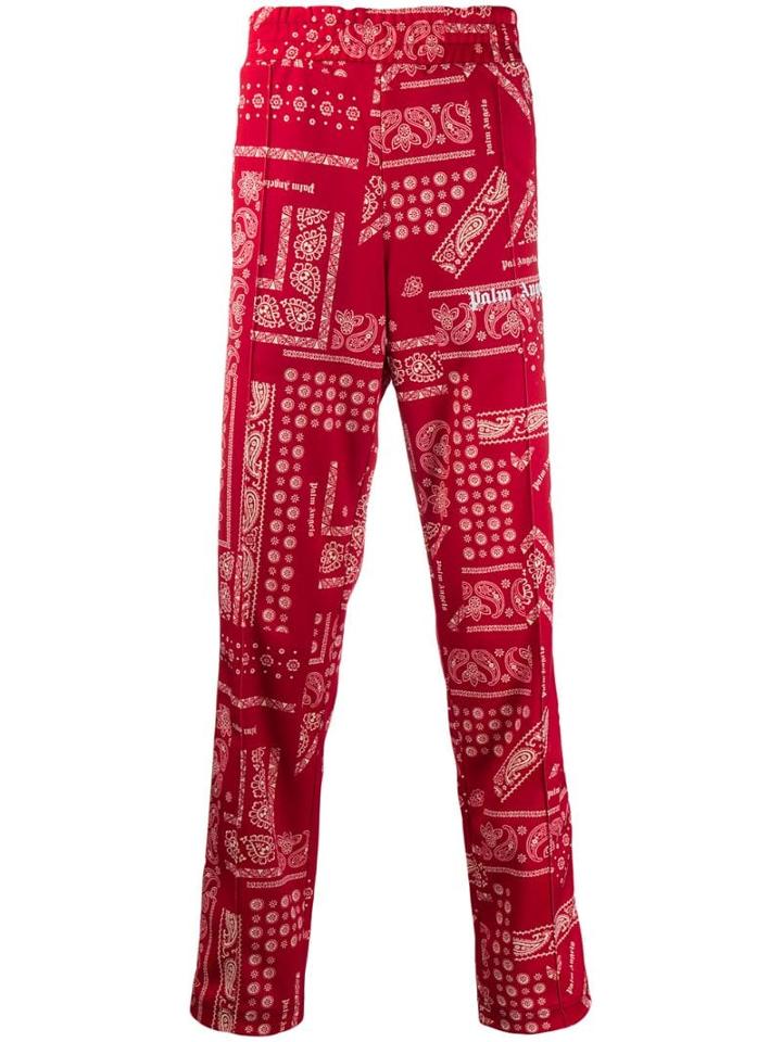 Palm Angels Bandana Print Track Pants - Red