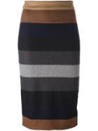 Max Mara Striped Knit Skirt, Women's, Size: 38, Polyester/acetate/virgin Wool