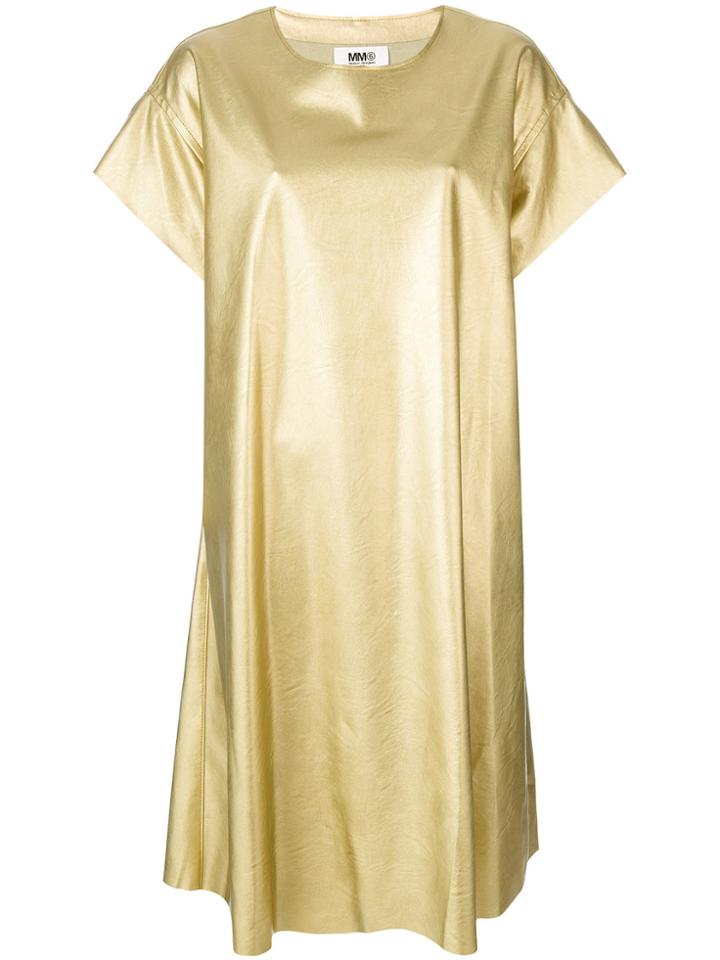 Mm6 Maison Margiela Metallic T-shirt Dress