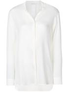 Max Mara Collarless Design Shirt - White