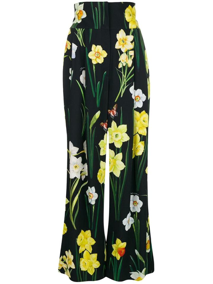Dolce & Gabbana High-waisted Daffodil Trousers - Black