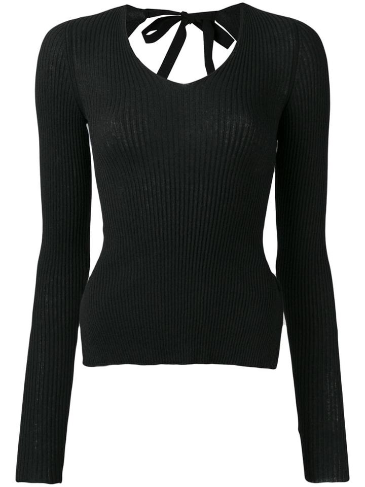 Mm6 Maison Margiela Open Back Knit Top - Black