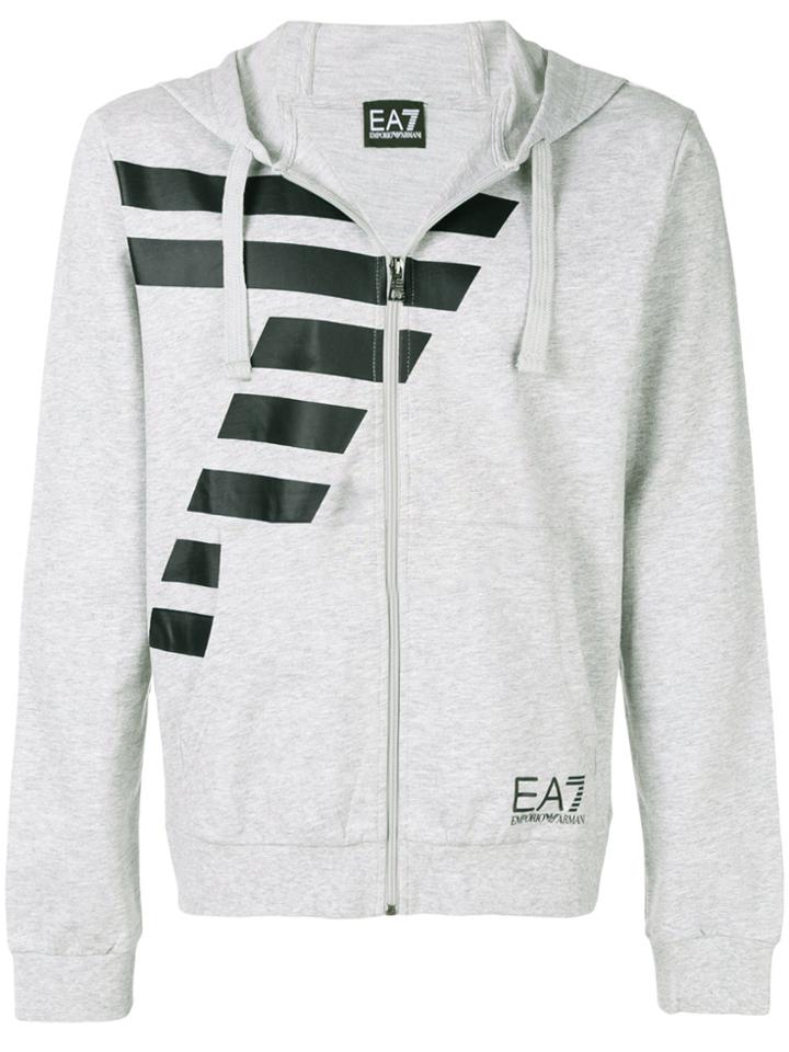 Ea7 Emporio Armani Contrast Logo Hoody - Grey