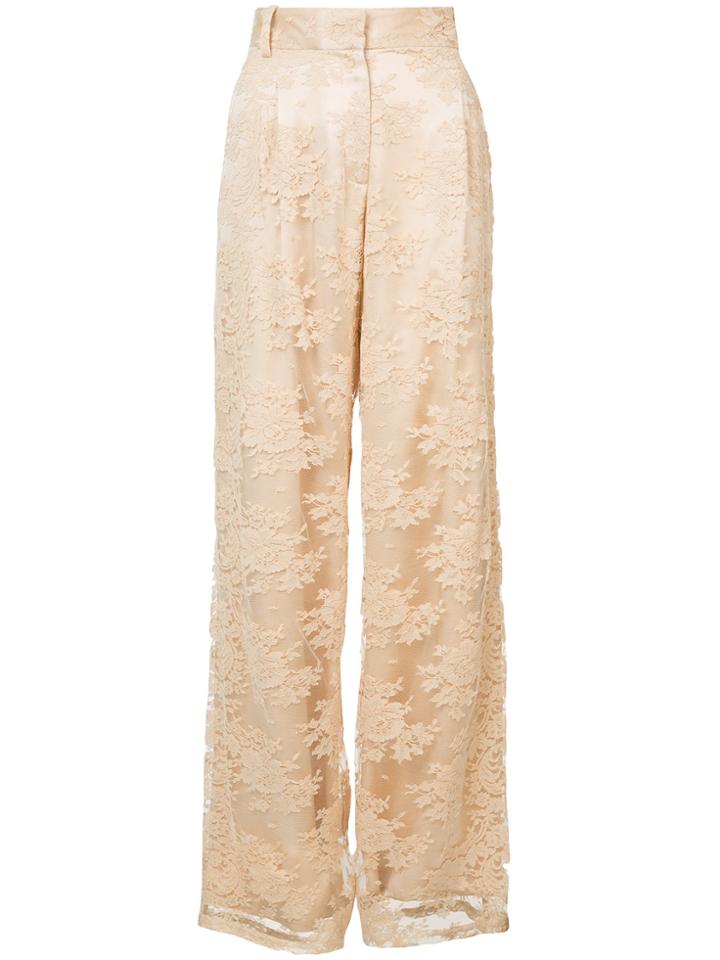 Ryan Roche Lace Wide-leg Trousers - Yellow & Orange