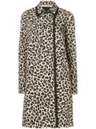 No21 Leopard Print Double-breasted Coat - Brown