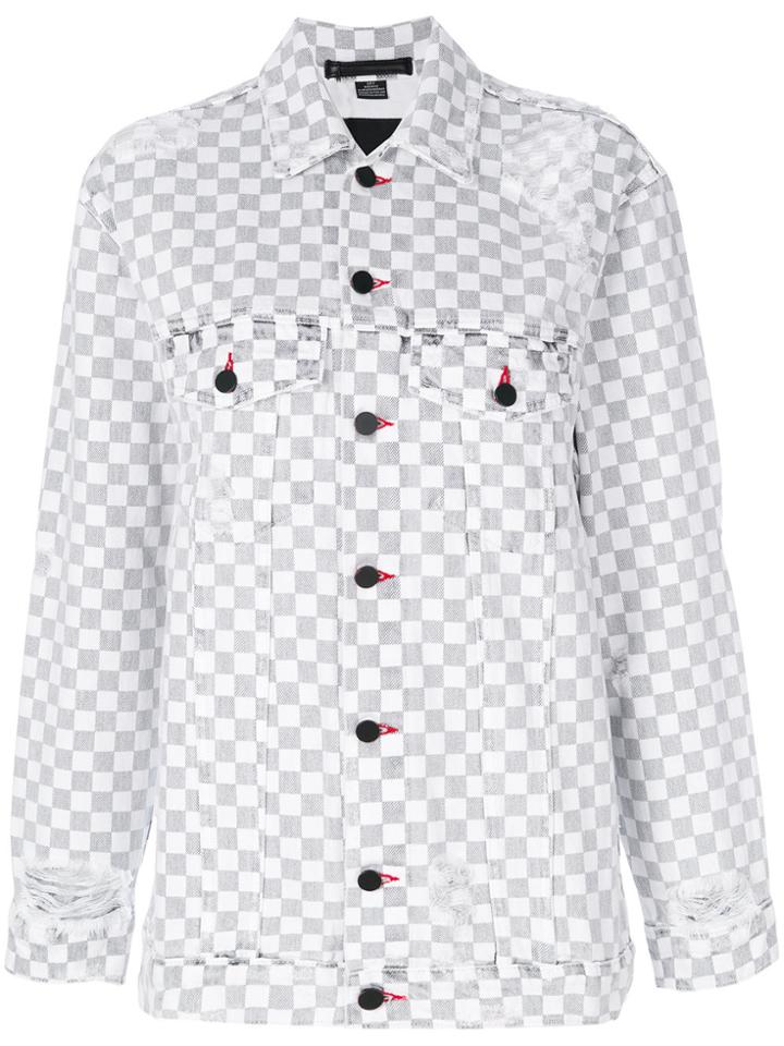Alexander Wang Oversized Checkered Denim Jacket - Black
