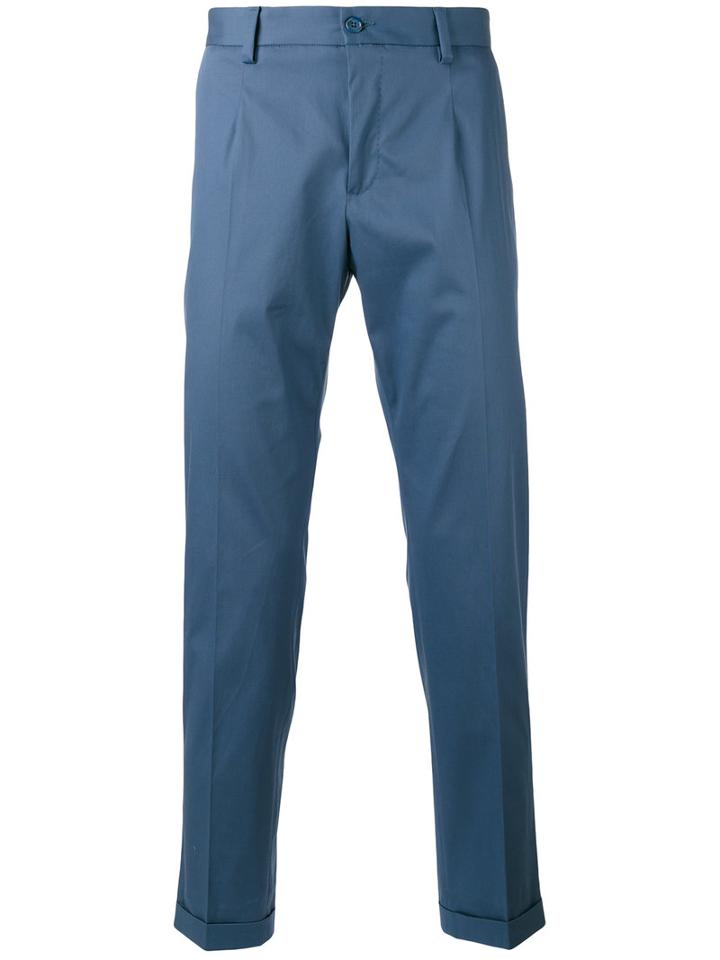 Dolce & Gabbana - Slim-fit Tailored Trousers - Men - Cotton/spandex/elastane - 50, Blue, Cotton/spandex/elastane