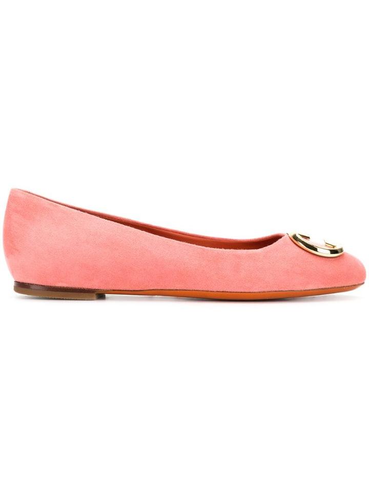 Santoni Plaque Ballerinas - Pink