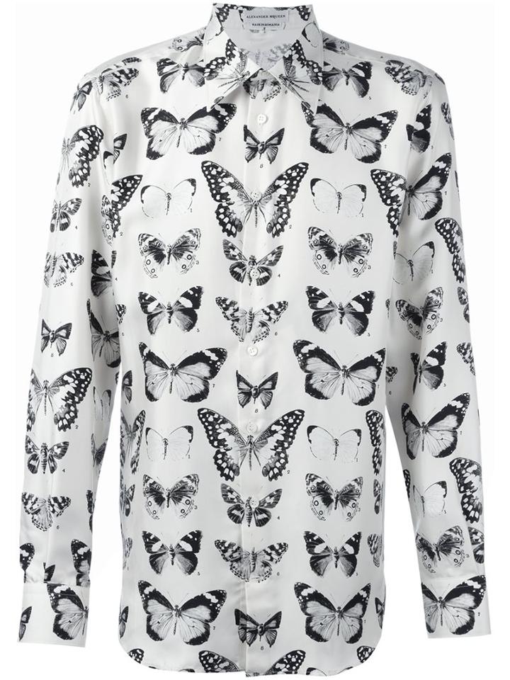 Alexander Mcqueen Victorian Moth Print Shirt