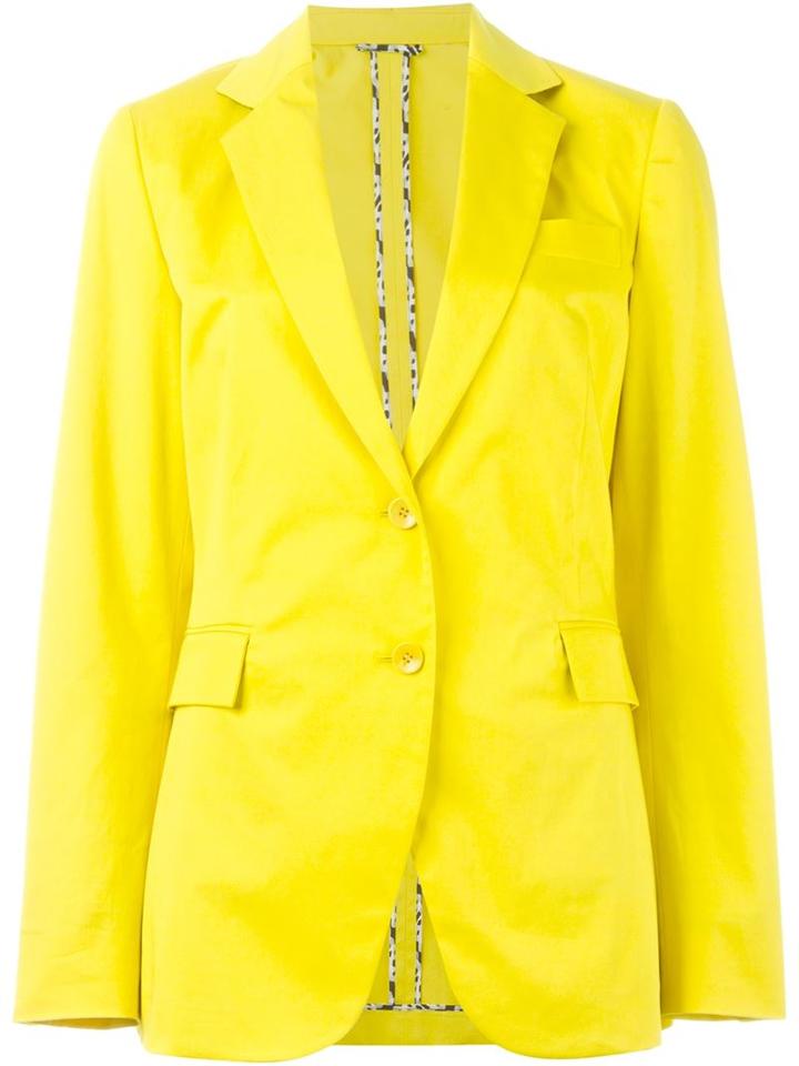 Etro Notched Lapel Blazer, Women's, Size: 44, Yellow/orange, Cotton/spandex/elastane/viscose/silk