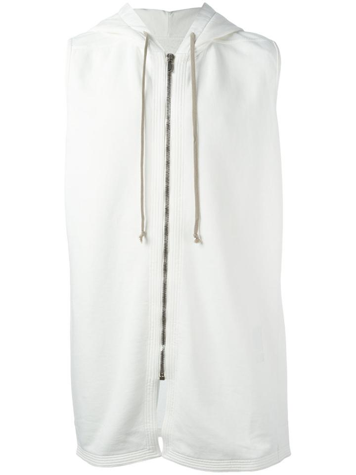 Rick Owens Drkshdw - Zip Up Sleeveless Hoodie - Men - Cotton - L, White, Cotton