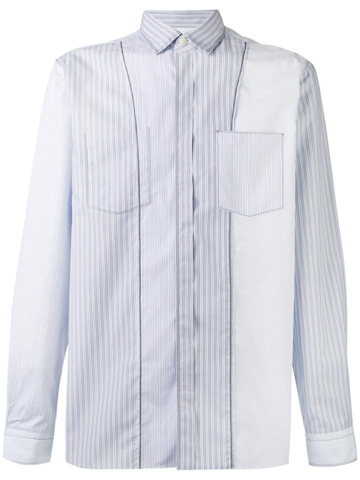 Lanvin Pinstripe Seam Pattern Shirt - Blue