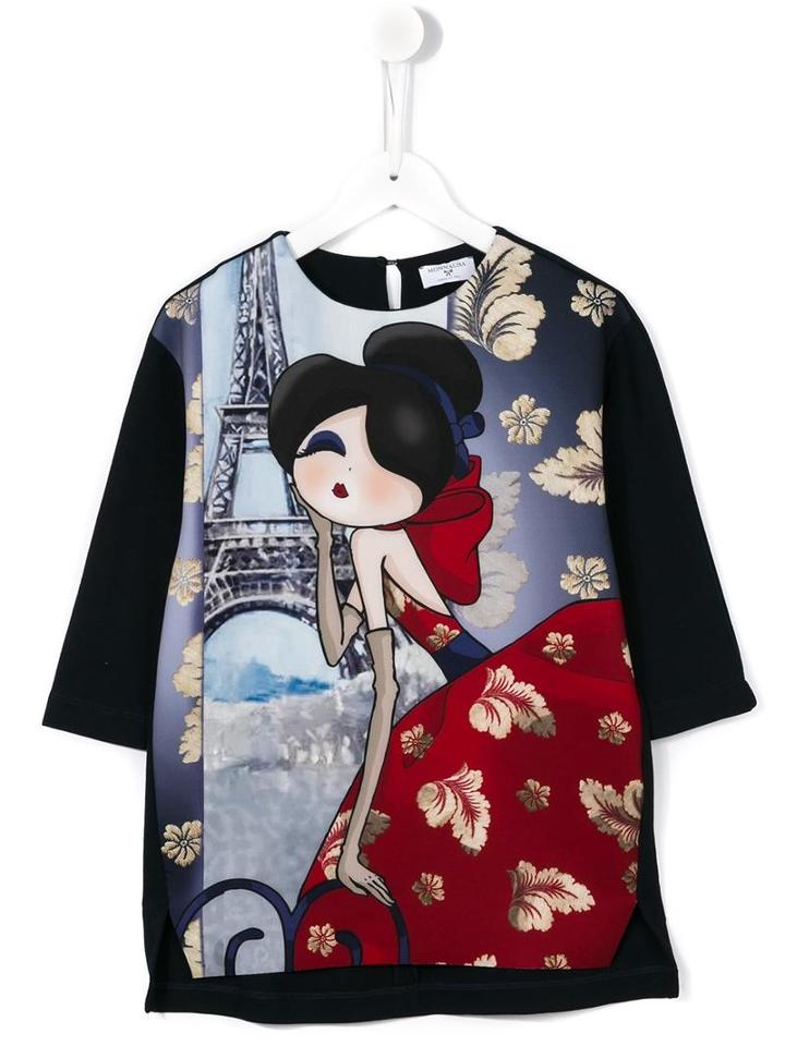 Monnalisa Eiffel Tower Girl Dress, Size: 5 Yrs, Blue