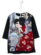 Monnalisa Eiffel Tower Girl Dress, Size: 5 Yrs, Blue