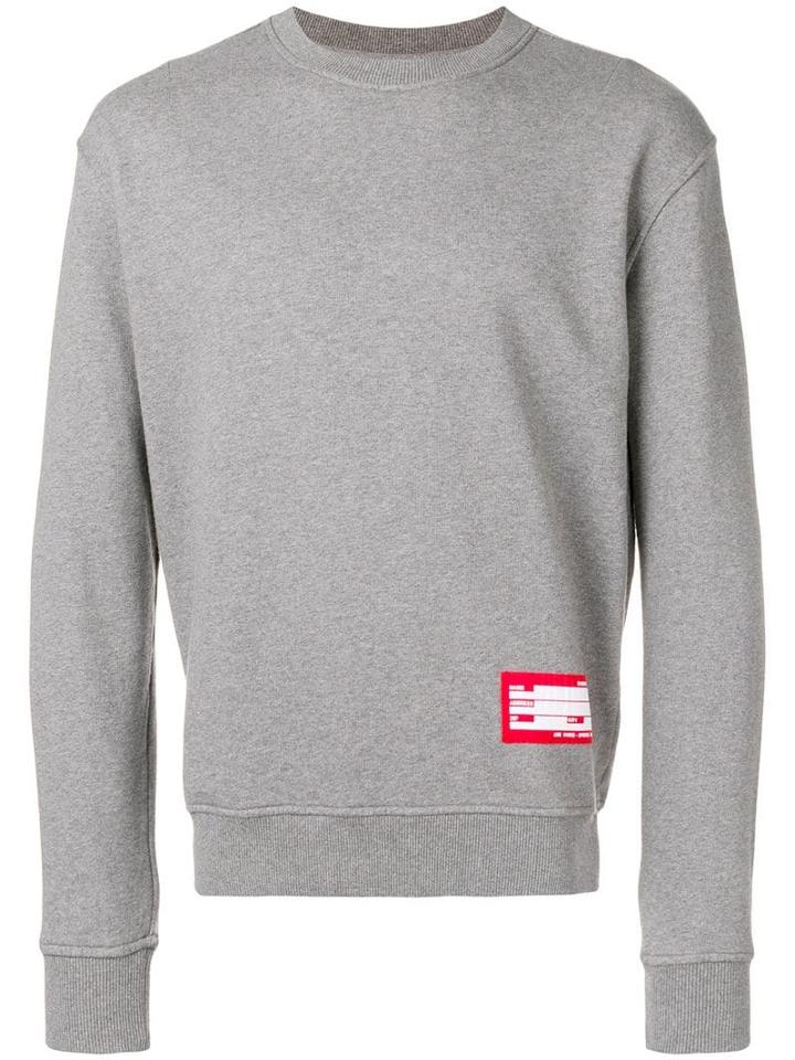 Ami Paris Sweatshirt With Patch Name Tag - Grey