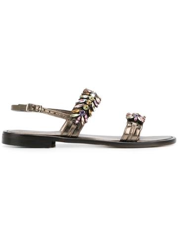 Emanuela Caruso Embellished Sandals - Metallic