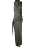 Rick Owens Cadi Stretch Draped Evening Dress