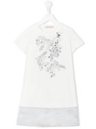 Pamilla Kids - Bejewelled T-shirt Dress - Kids - Cotton/spandex/elastane - 4 Yrs, White