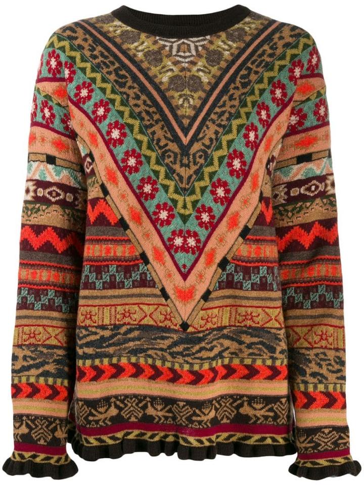 Etro Geometric Jacquard Jumper - Brown