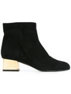 Marni Contrast Heel Ankle Boots - Black