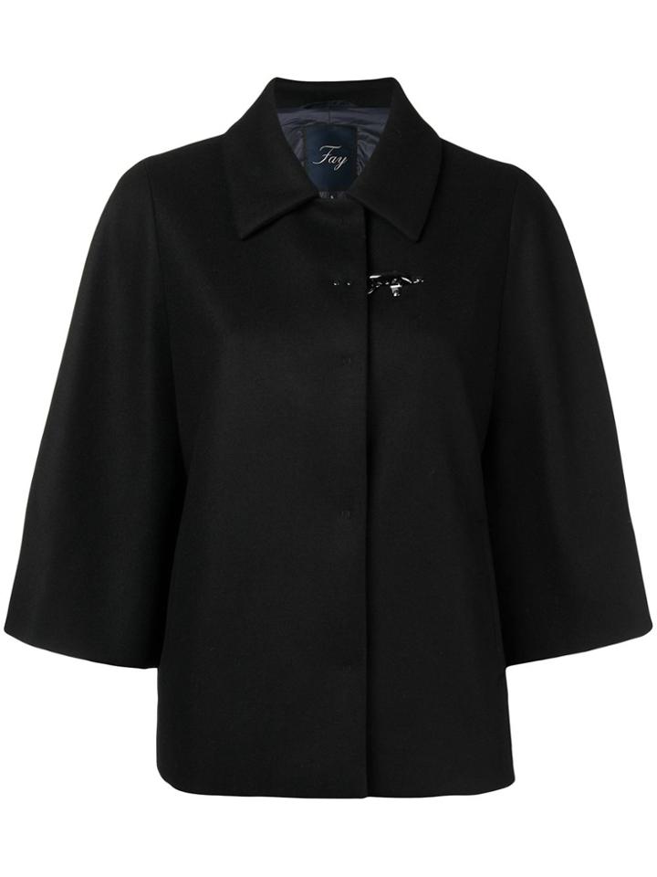 Fay Cropped Sleeve Jacket - Black