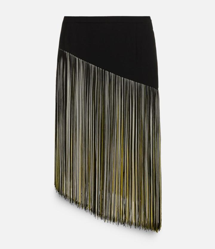 Christopher Kane Mini Skirt With Asymmetric Fringing Strip