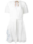 No21 Short Sleeve Dress, Women's, Size: 44, White, Cotton/silk/polyester