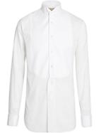 Burberry Modern Fit Panelled Bib Cotton Silk Evening Shirt - White