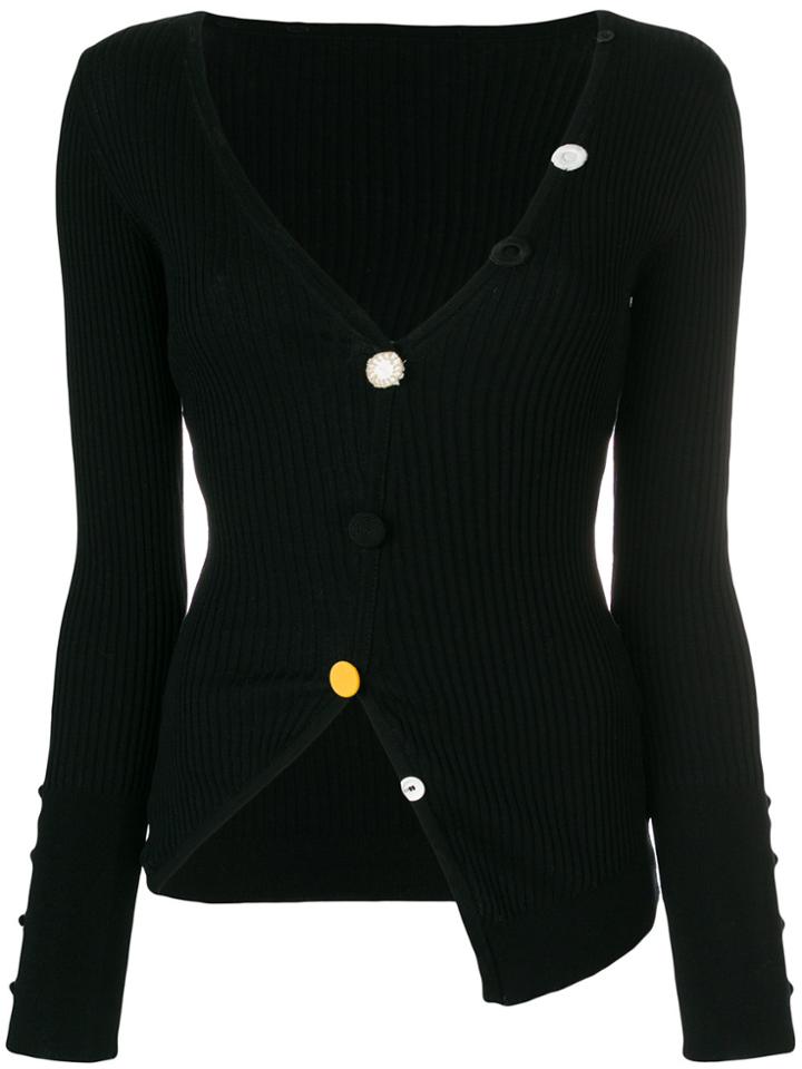 Jacquemus Ribbed Cardigan - Black