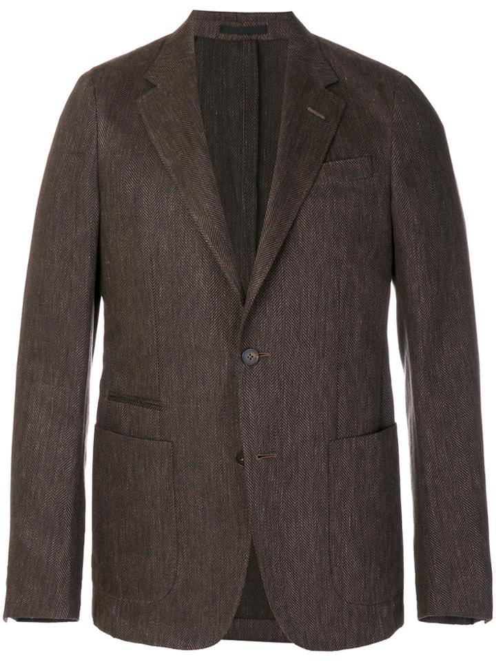 Z Zegna Casual Fitted Jacket - Brown